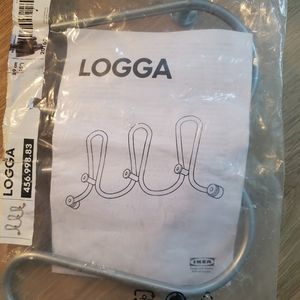 IKEA LOGGA 456.998.83 Gray Metal Wall Mount Hook Rack Jacket Holder